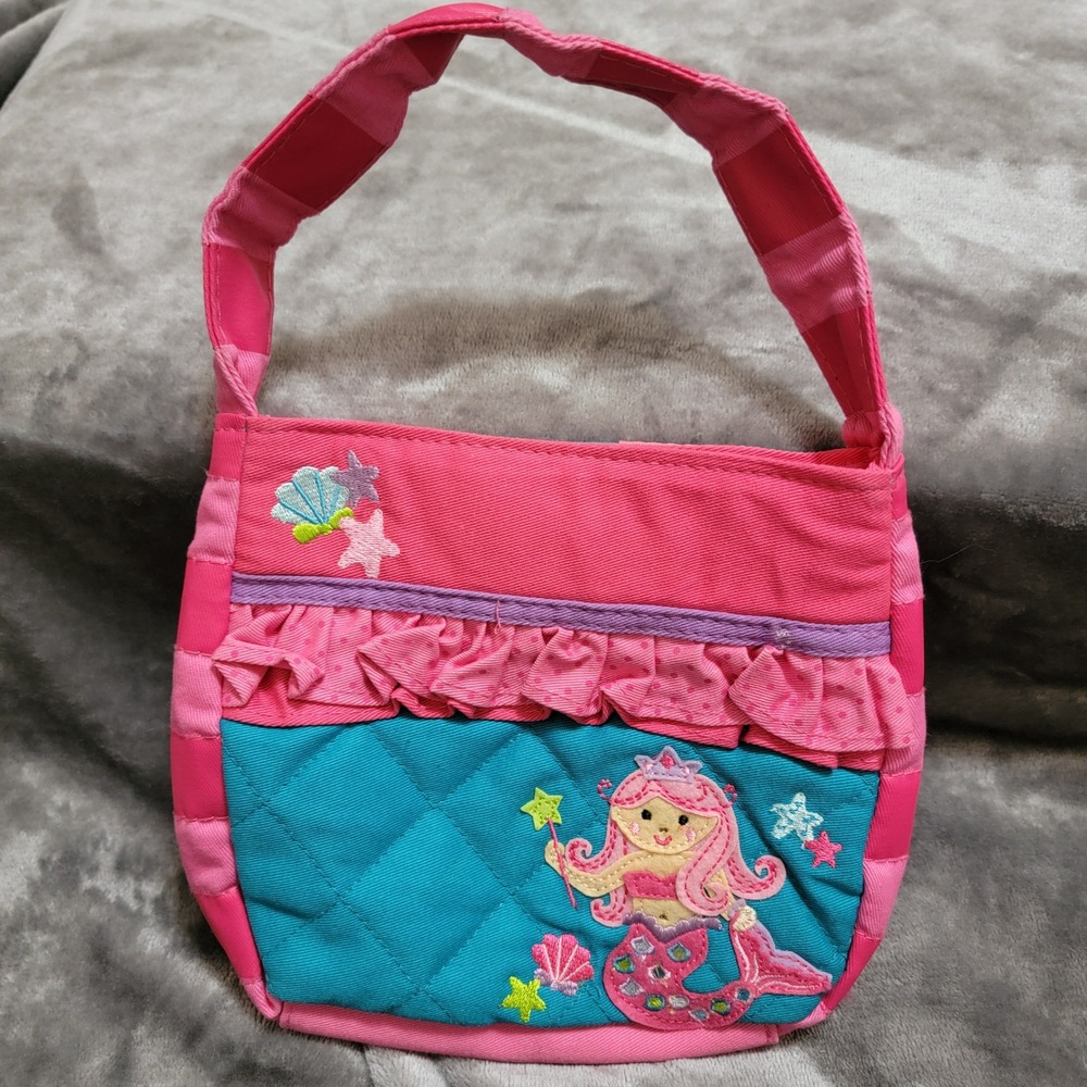Stephen Joseph Purse Kids One Size Pink Excellent Mermaid Quilted Tote Bag M930